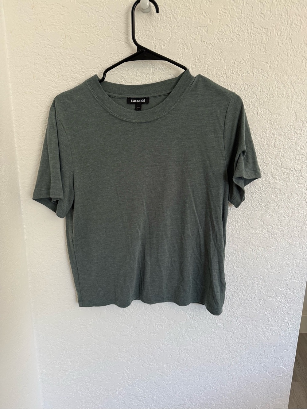 Express Women's Short Sleeve Crewneck Tee in Olive
